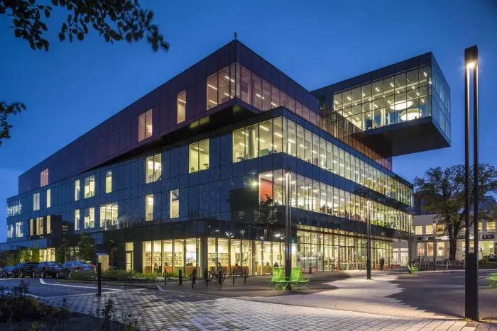 Framed Print : Canada, Nova Scotia, Halifax, Halifax Central Library, b. 2014, exterior, dusk