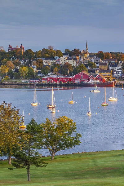 Canada, Nova Scotia, Lunenburg, Unesco World Heritage fishing village, elevated view