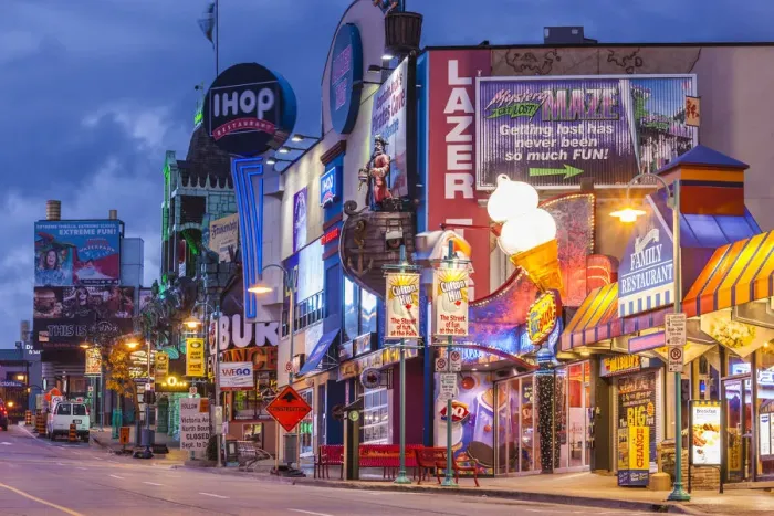 Framed Print : Canada, Ontario, Niagara Falls, Clifton Hill neighborhood, dusk Framed Print : Canada, Ontario, Niagara Falls, Clifton Hill neighborhood, dusk