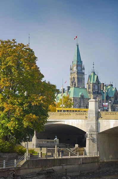 Canada, Ontario, Ottawa, Canadian Parliament across Rideau Canal