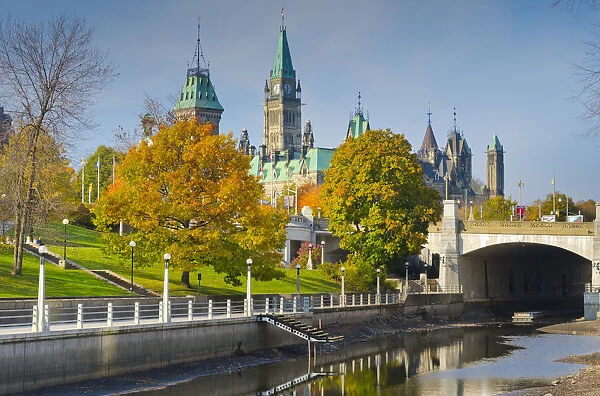 Canada, Ontario, Ottawa, Canadian Parliament across Rideau Canal