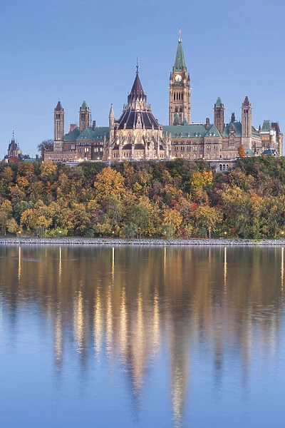 Canada, Ontario, Ottowa, capital of Canada, Canadian Parliament Building, autumn, dusk