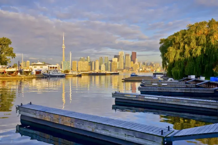 Framed Print : Canada, Ontario, Toronto, CN Tower and Downtown Skyline from Toronto Island