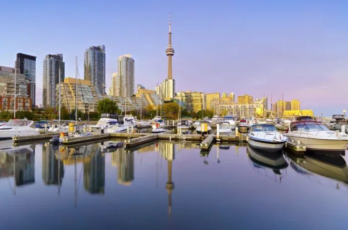 Framed Print : Canada, Ontario, Toronto, Marina Quay West, Skyline with CN Tower Framed Print : Canada, Ontario, Toronto, Marina Quay West, Skyline with CN Tower