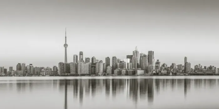 Framed Print : Canada, Ontario, Toronto, View of CN Tower and city skyline