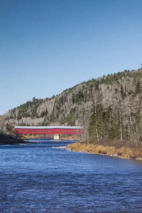 Framed Print : Canada, Quebec, Gaspe Peninsula, Routhierville, covered bridge Framed Print : Canada, Quebec, Gaspe Peninsula, Routhierville, covered bridge