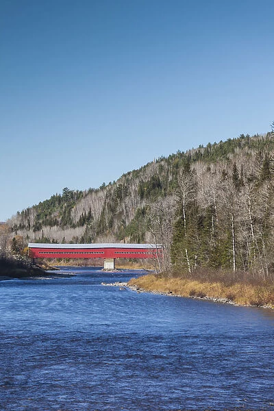 Canada, Quebec, Gaspe Peninsula, Routhierville, covered bridge