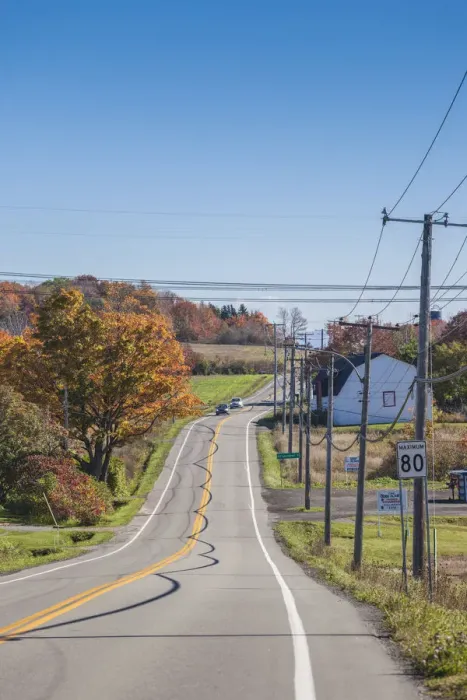 Framed Print : Canada, Quebec, Ile d Orleans, Saint-Laurent, Route 368, autumn