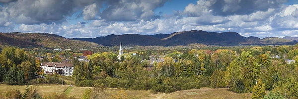 Canada, Quebec, The Laurentians, Mont Tremblant, Mont-Tremblant Town, town church