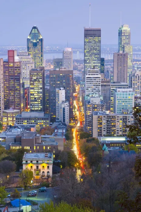 Framed Print : Canada, Quebec, Montreal. Downtown from Mount Royal Park or Parc du Mont-Royal Framed Print : Canada, Quebec, Montreal. Downtown from Mount Royal Park or Parc du Mont-Royal