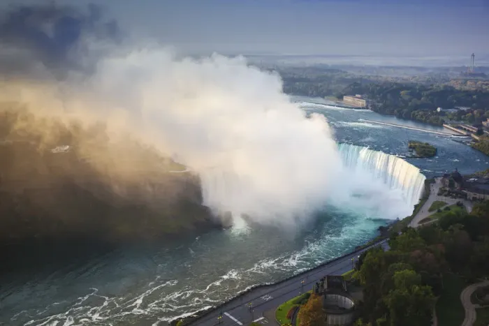 Framed Print : Canada and USA, Ontario and New York State, Niagara, Niagara Falls, View of Horseshoe