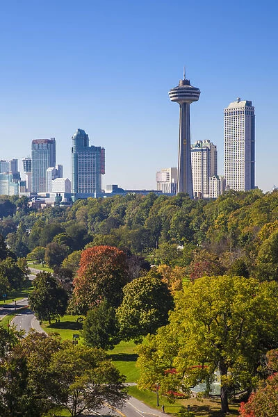 Canada and USA, Ontario and New York State, Niagara, Niagara Falls, City skyline