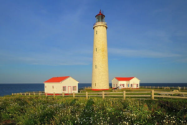 One of Canada's tallest lighthouses on rugged cliffs at the entrance of the Gulf of St. Lawrence