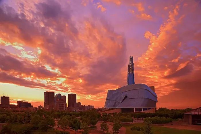 Framed Print : Canadian Museum for Human Rights (CMHR) with the city of Winnipeg in background at sunset, Winnipeg, Manitoba, Canada Framed Print : Canadian Museum for Human Rights (CMHR) with the city of Winnipeg in background at sunset, Winnipeg, Manitoba, Canada