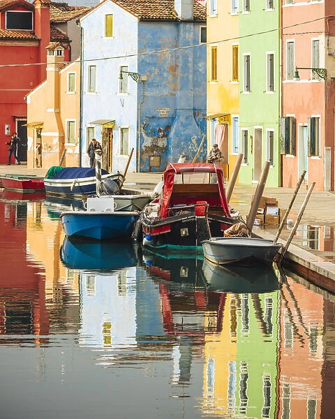 Canal, Burano, Veneto Province, Italy, Europe