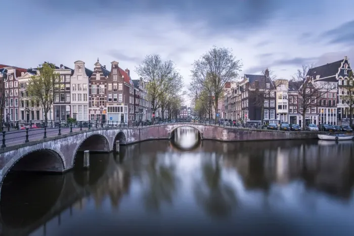 Framed Print : Canal Crossroads At Keizersgracht, Amsterdam, Netherlands Framed Print : Canal Crossroads At Keizersgracht, Amsterdam, Netherlands
