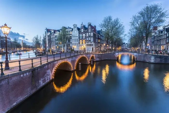 Framed Print : Canal Crossroads At Keizersgracht, Amsterdam, Netherlands Framed Print : Canal Crossroads At Keizersgracht, Amsterdam, Netherlands
