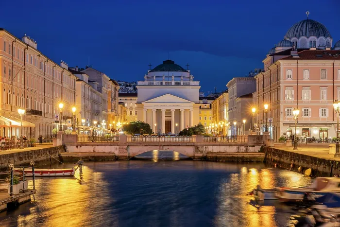 Framed Print : Canal Grande (Grand Canal) with Sant'Antonio Taumaturgo Church in the background, Trieste, Friuli-Venezia Giulia, Italy Framed Print : Canal Grande (Grand Canal) with Sant'Antonio Taumaturgo Church in the background, Trieste, Friuli-Venezia Giulia, Italy
