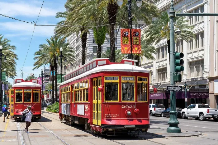 Framed Print : Canal Street Downtown with historic Streetcar, Tram, New Orleans, Louisiana, USA Framed Print : Canal Street Downtown with historic Streetcar, Tram, New Orleans, Louisiana, USA