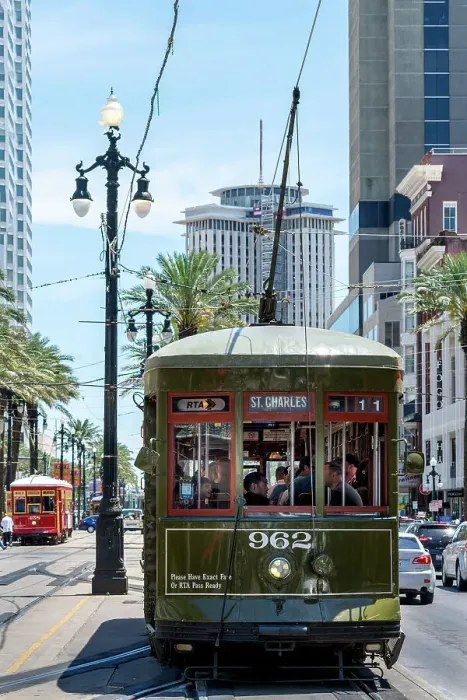 Framed Print : Canal Street Downtown with historic Streetcar, Tram, New Orleans, Louisiana, USA Framed Print : Canal Street Downtown with historic Streetcar, Tram, New Orleans, Louisiana, USA