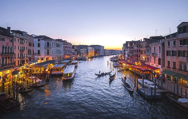 Canalgrande as seen from Rialto bridge, Venice, Veneto, Italy
