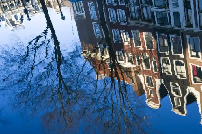 Framed Print : Canalside houses Framed Print : Canalside houses