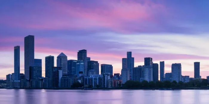 Framed Print : Canary Wharf at Sunrise, London, England Framed Print : Canary Wharf at Sunrise, London, England