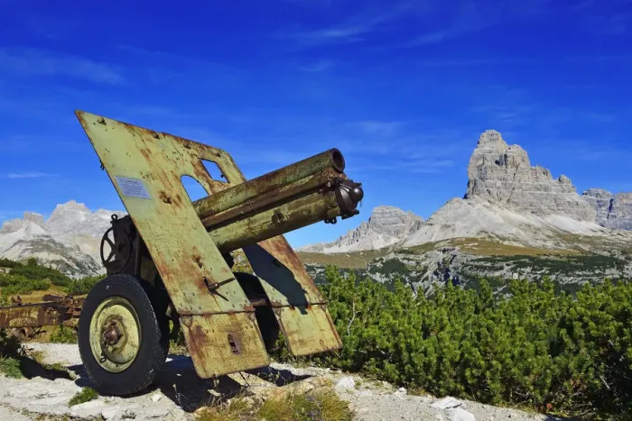 Framed Print : Cannon from the 1st World War, Monte Piana, Alta Pusteria, Sexten Dolomites, South Tyrol