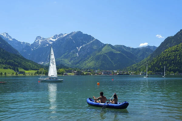 Canoeing on Lake Achensee, Tyrol, Austria, Europe