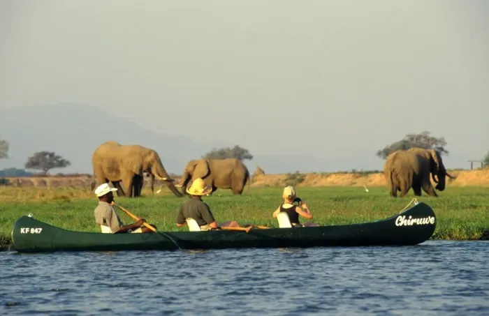 Framed Print : Canoeing on the Zambezi River Framed Print : Canoeing on the Zambezi River