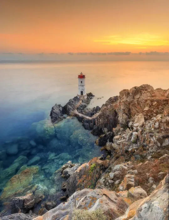Framed Print : Capo Ferro Lighthouse, Porto Cervo, Sardinia, Italy