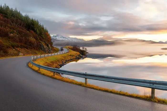 Framed Print : A car along along the road to Uttakleiv beach during sunset, Leknes, Vestvagoy, Nordland, Lofoten Islands, Norway Framed Print : A car along along the road to Uttakleiv beach during sunset, Leknes, Vestvagoy, Nordland, Lofoten Islands, Norway