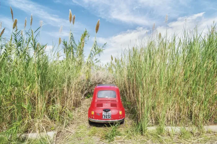 Framed Print : Car parked among long grass, Lipari, Aeolian Islands, Sicily, Italy Framed Print : Car parked among long grass, Lipari, Aeolian Islands, Sicily, Italy