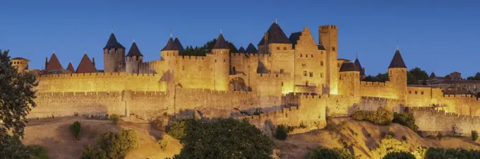 Framed Print : Carcassonne at Night, Languedoc, France Framed Print : Carcassonne at Night, Languedoc, France