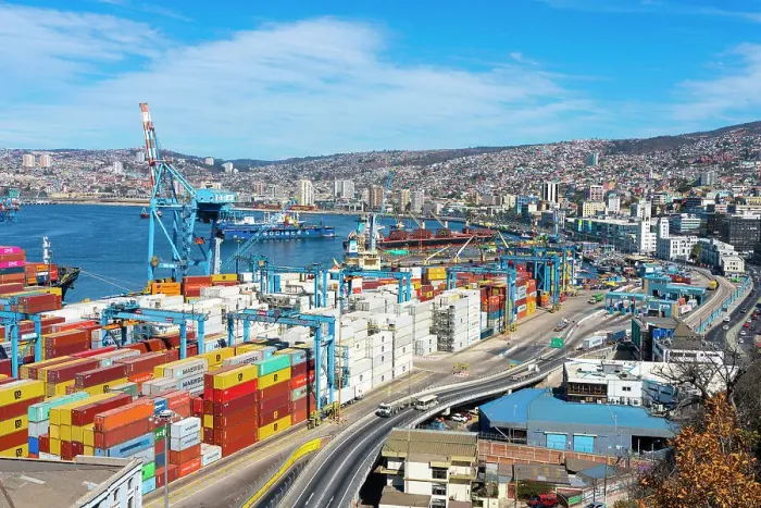 Framed Print : Cargo containers stacked at Port of Valparaiso, Caleta Portales, Valparaiso, Valparaiso Province, Valparaiso Region, Chile Framed Print : Cargo containers stacked at Port of Valparaiso, Caleta Portales, Valparaiso, Valparaiso Province, Valparaiso Region, Chile