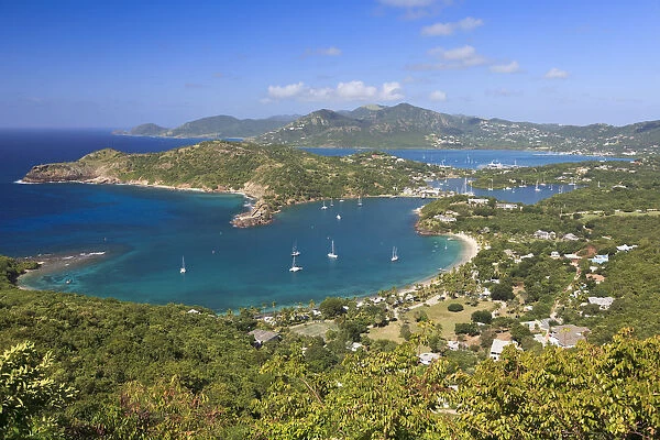 Caribbean, Antigua and Barbuda, English Harbour from Shirleys Heights