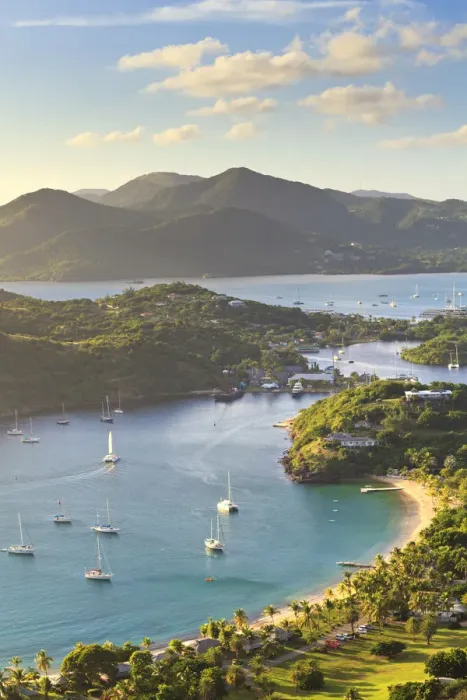 Framed Print : Caribbean, Antigua and Barbuda, English Harbour from Shirleys Heights