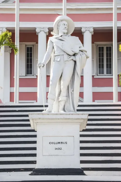 Framed Print : Caribbean, Bahamas, Providence Island, Nassau, Mount Fitzwilliam, Statue of Christopher Framed Print : Caribbean, Bahamas, Providence Island, Nassau, Mount Fitzwilliam, Statue of Christopher