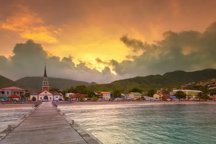 Framed Print : Caribbean, Martinique, Les Anse d Arlet Village