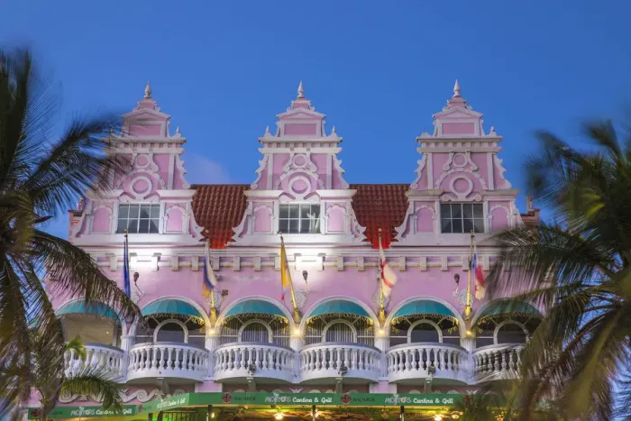 Framed Print : Caribbean, Netherland Antilles, Aruba, Oranjestad, Royal Plaza Mall Framed Print : Caribbean, Netherland Antilles, Aruba, Oranjestad, Royal Plaza Mall