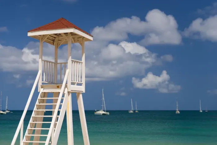 Framed Print : Caribbean, St Lucia, Gros Islet, Rodney Bay, Reduit Beach, Life Guard Lookout Framed Print : Caribbean, St Lucia, Gros Islet, Rodney Bay, Reduit Beach, Life Guard Lookout