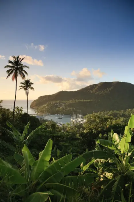 Framed Print : Caribbean, St Lucia, Marigot Bay and Harbour