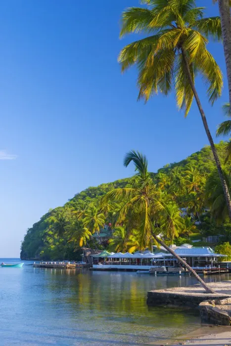 Framed Print : Caribbean, St Lucia, Marigot, Marigot Bay, Marigot Bay Beach Club Hotel, Doolittle s Framed Print : Caribbean, St Lucia, Marigot, Marigot Bay, Marigot Bay Beach Club Hotel, Doolittle s