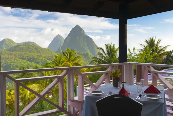 Framed Print : Caribbean, St Lucia, Petit (near) and Gros Piton Mountains (UNESCO World Heritage Framed Print : Caribbean, St Lucia, Petit (near) and Gros Piton Mountains (UNESCO World Heritage