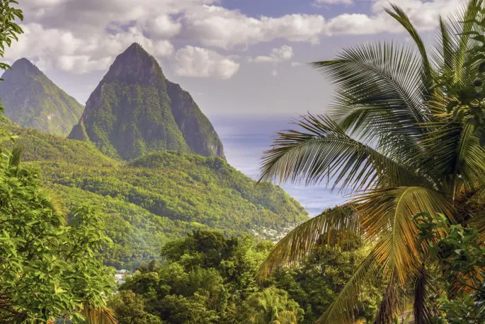 Framed Print : Caribbean, St Lucia, Petit (near) and Gros Piton Mountains (UNESCO World Heritage Site) Framed Print : Caribbean, St Lucia, Petit (near) and Gros Piton Mountains (UNESCO World Heritage Site)