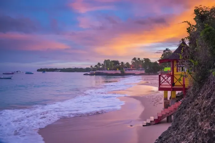 Framed Print : Caribbean, Trinidad and Tobago, Tobago, Store Bay, Store Bay Beach, Lifeguard Hut Framed Print : Caribbean, Trinidad and Tobago, Tobago, Store Bay, Store Bay Beach, Lifeguard Hut