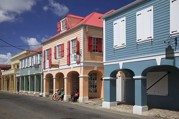 Caribbean, US Virgin Islands, St. Croix, Christiansted, Old town and Colonial Architecture