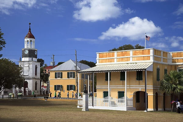 Caribbean, US Virgin Islands, St. Croix, Christiansted, Old town, Colonial architecture