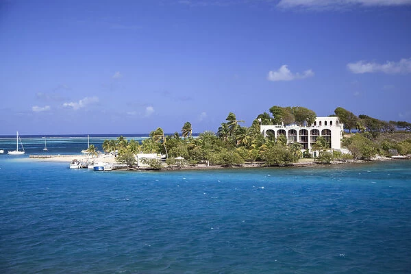 Caribbean, US Virgin Islands, St. Croix, Christiansted, Protestant Cay, Hotel on the