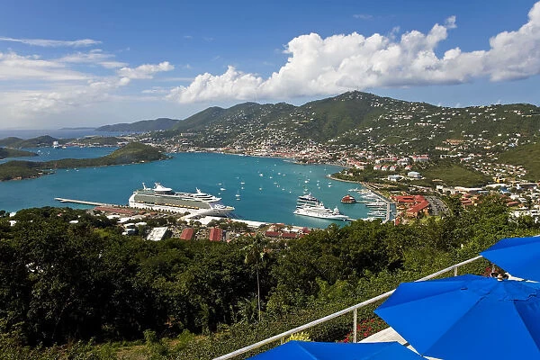 Caribbean, US Virgin Islands, St. Thomas, Charlotte Amalie & Havensight cruise ship dock